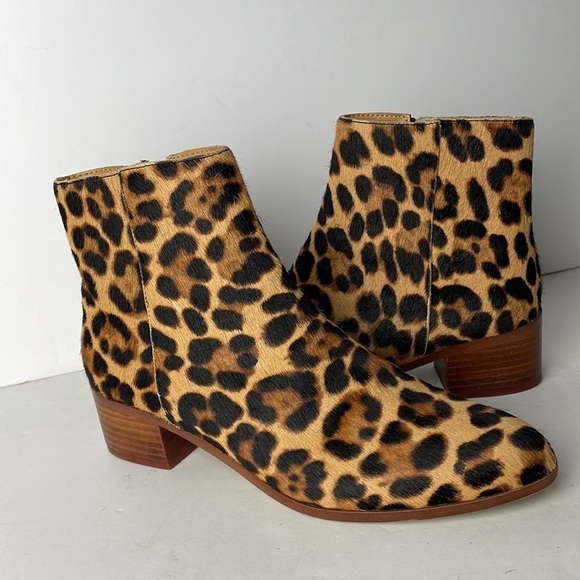 J. Crew Shoes - J Crew Walker Leopard Calf Hair Ankle Boots 6.5
